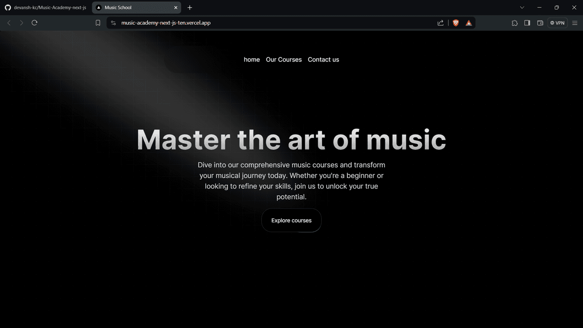 Music academy frontend using Nextjs